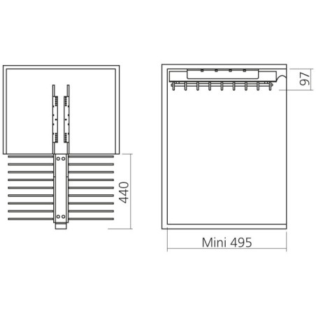 Porte pantalons coulissant chromé double avec range-accessoires