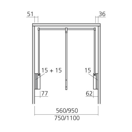 Barre de penderie double escamotable premium