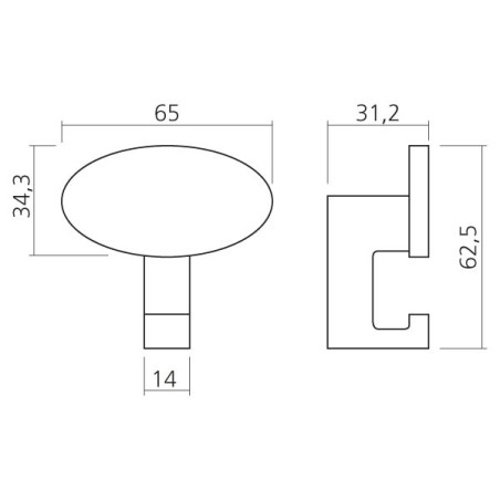 Patère ovale inox