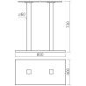 Pied de table central double - 730 mm