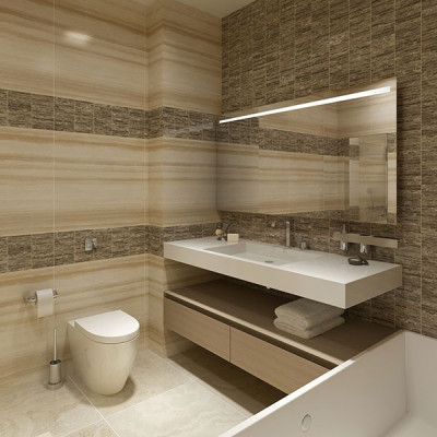 Miroir avec luminaire simple bandeau SPIRIT