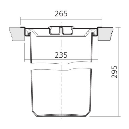 Poubelle de plan de travail - 8 L