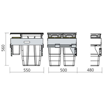 Poubelle tri sélectif 4 bacs 85 litres