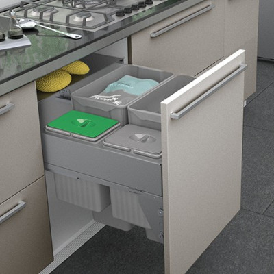 Poubelle tri sélectif 4 bacs 85 litres