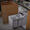 Poubelle tri sélectif coulissante 4 bacs - 50 L