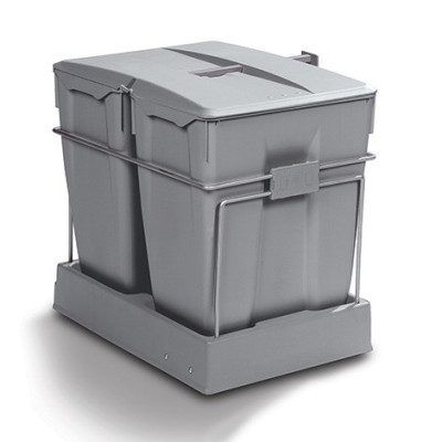 Poubelle tri sélectif 2 bacs - 60 L