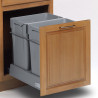 Poubelle tri sélectif 2 bacs - 60 L