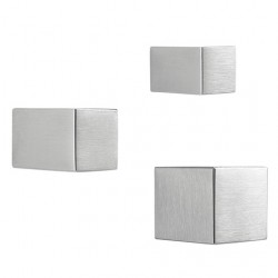 Bouton de meuble forme carré - Look inox