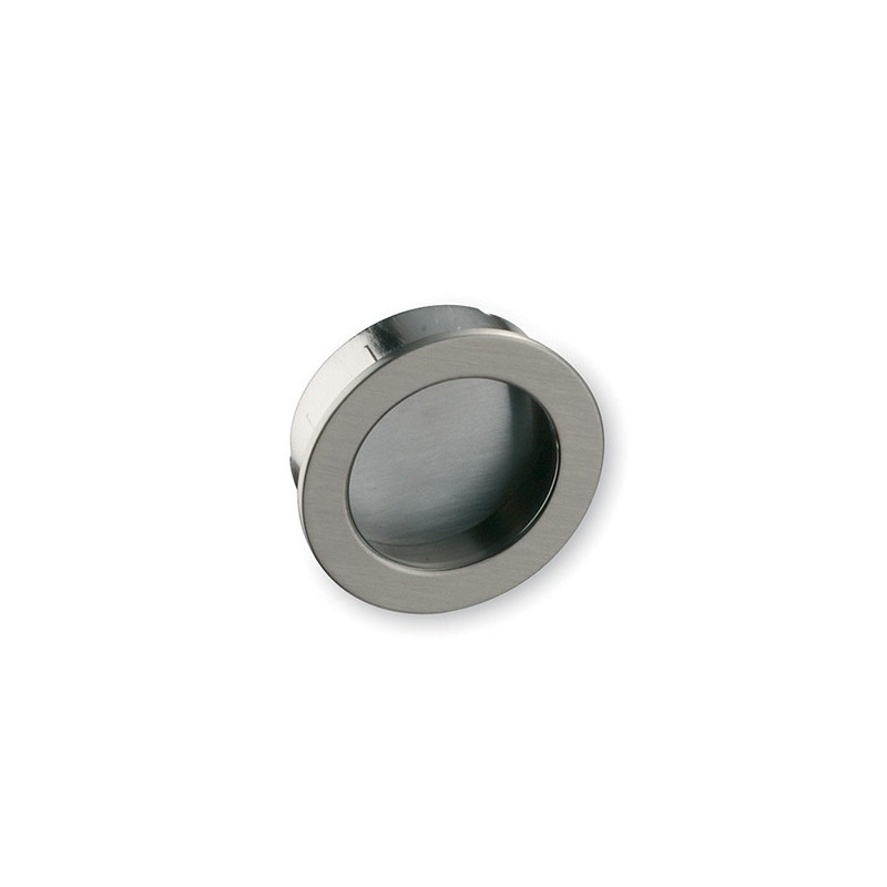 Poignée cuvette ronde ROUND look inox brossé