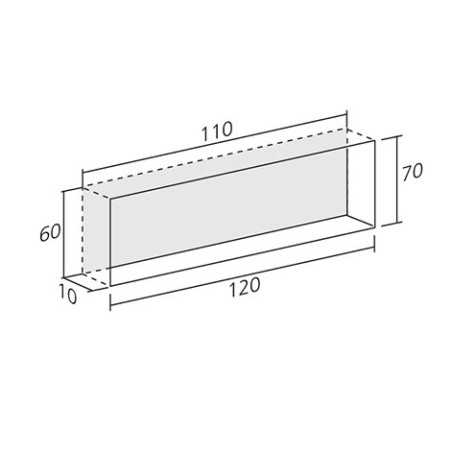 Poignée de meuble cuvette rectangle chromé mat