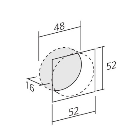 Poignée de meuble cuvette avec couvercle magnétique chromé