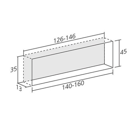 Poignée de meuble cuvette rectangle avec couvercle magnétique look inox