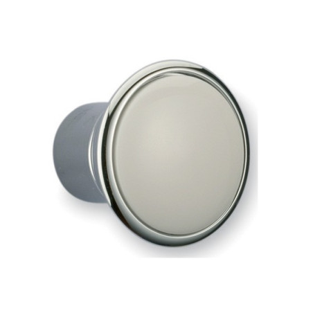 Bouton de meuble rond chromé et blanc