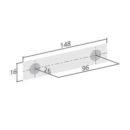 Poignée de meuble forme courbe entraxe 96 mm