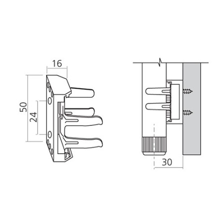 Clips pour plinthe 19 mm