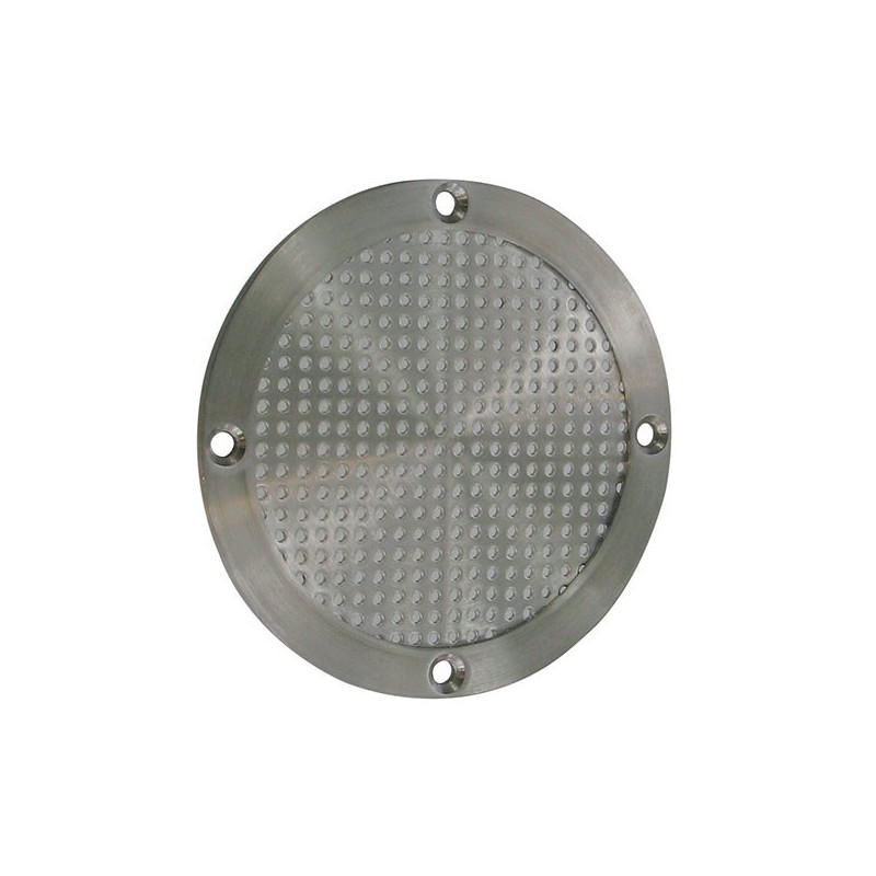 Grille d'aération ronde LGR 100w dim ext 130 mm / Diamètre nominal 100-125  /Métal blanc laqué - Banyo