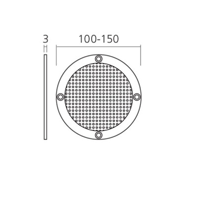 Grille d'aération rond en inox 100 ou 150 mm
