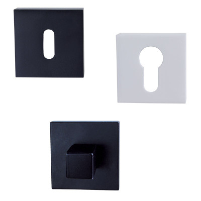 Rosaces carrées - Blanc / Noir / Chromé / Look inox