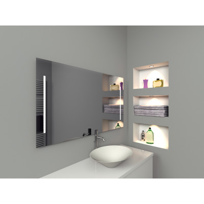 Miroir avec luminaire double bandeau SPIRIT
