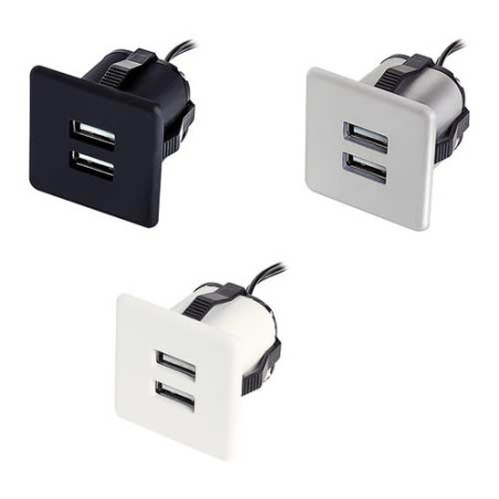 Mini bloc prises USB carré