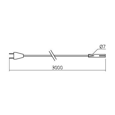 Fil d'alimentation SYKE / SYKO / Micro Lynx, Atome 1 spot, longueur 3000 mm
