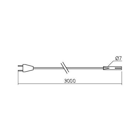 Fil d'alimentation simple, longueur 3000 mm