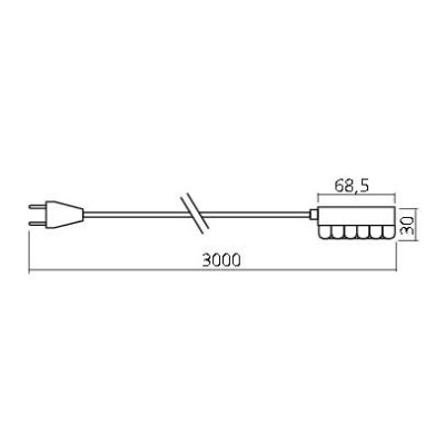 Fil d'alimentation SYKE / SYKO / Micro Lynx, 6 spots, longueur 500 ou 3000 mm