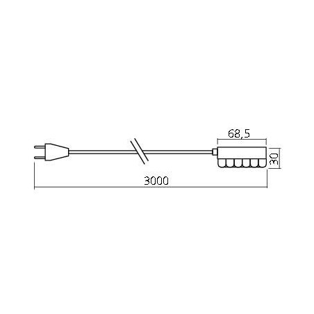 Fil d'alimentation 6 spots, longueur 500 ou 3000 mm