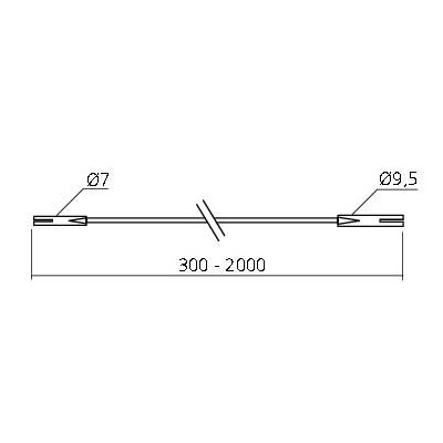 Fil de raccordement SYKE / SYKO / Micro Lynx, 230V longueur 300 ou 2000 mm