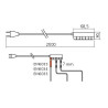 Fil d'alimentation SYKE / SYKO / Micro Lynx, 6 spots + interrupteur, longueur 2000 mm