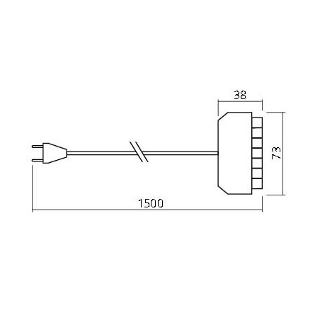 Fil d'alimentation 6 spots, longueur 1500 mm