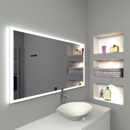 Miroir rectangulaire avec contour lumineux SPIRIT