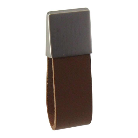 Bouton de meuble cuir marron ou noir SAFARI de FURNIPART