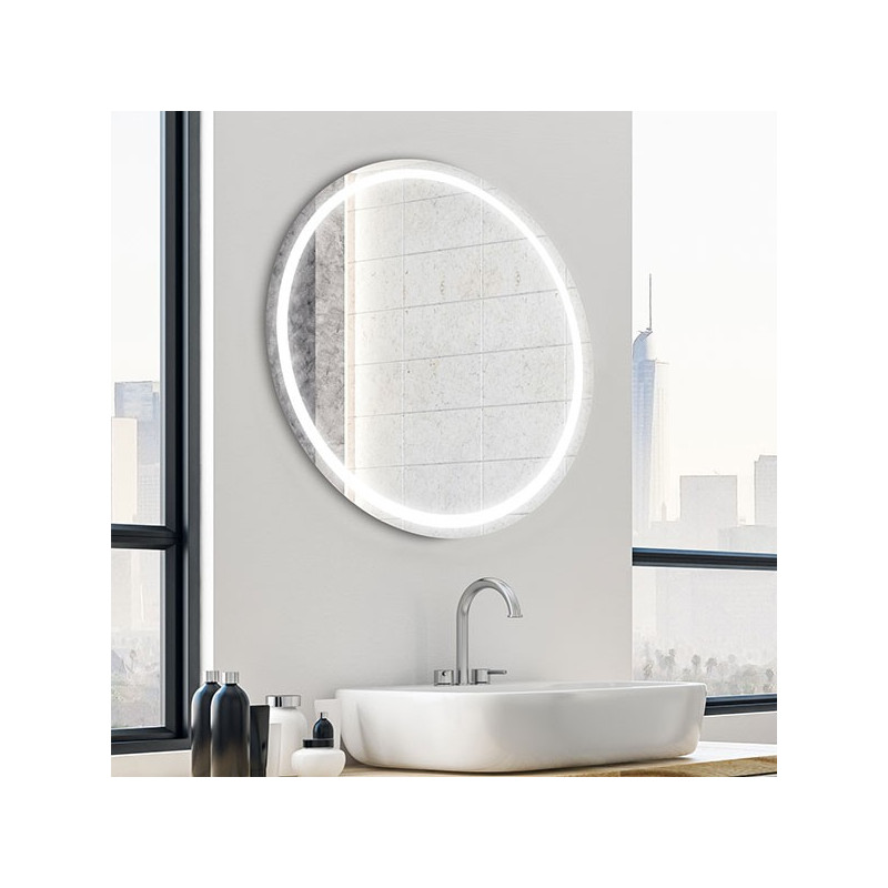 Miroir rond tactile ECLIPSE avec bandeau lumineux LED