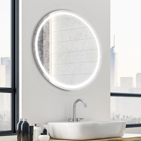 Miroir rond tactile ECLIPSE avec bandeau lumineux LED