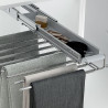 Porte-pantalons coulissant chromé simple avec range-accessoires