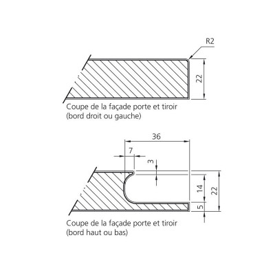 Porte de cuisine sur mesure LINATE polymère