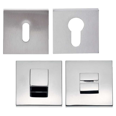 Rosaces carrées - Blanc / Noir / Chromé / Look inox
